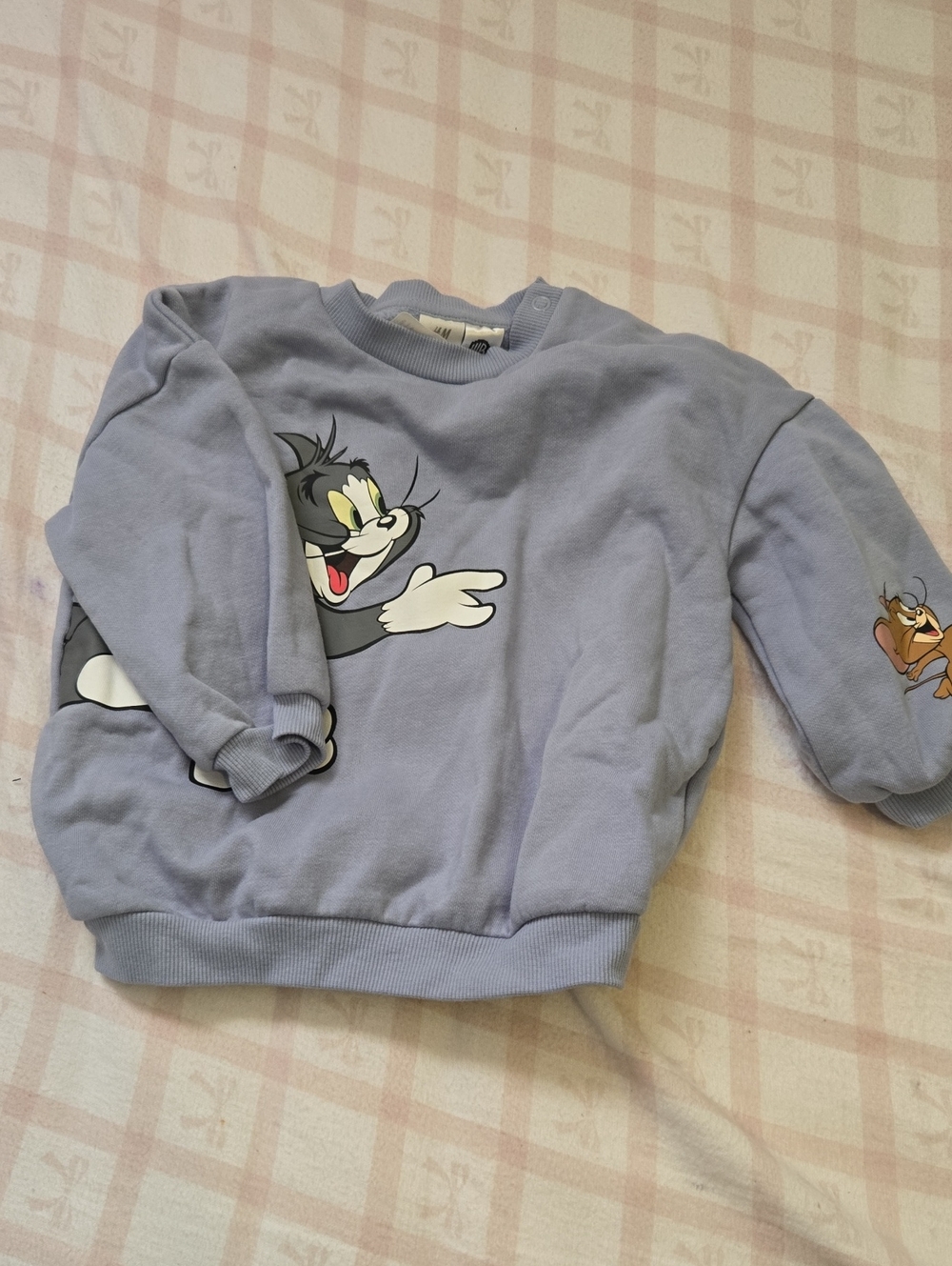 H&M Light Purple Kids Sweatshirt with Tom & Jerry Graphic